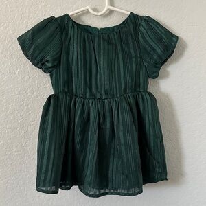 Cat & Jack Emerald Green Striped Girls Dress, size 18 Months